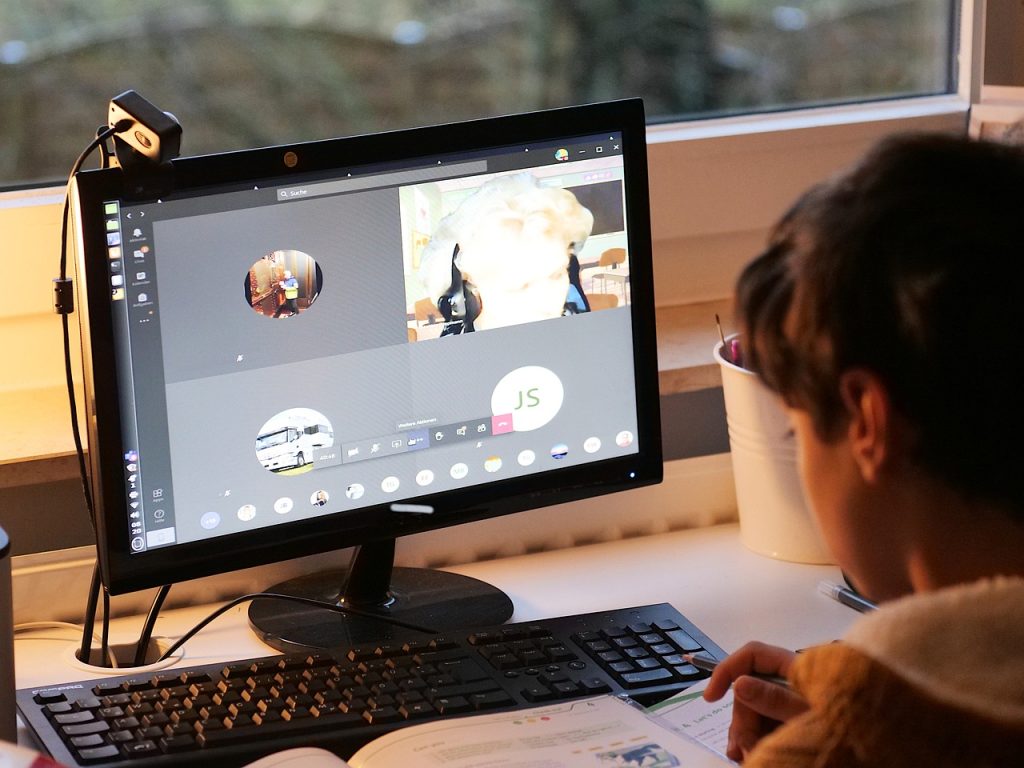 child, student, video conference